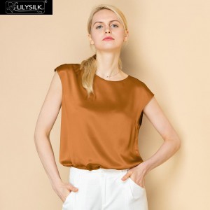 LilySilk Silk Tee Basic Cap Sleeves Women New Free Shipping