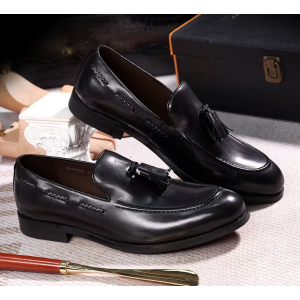 Classic Men's Genuine Leather Tassel Loafers Handmade Slip-On Casual Shoes Comfortable for Office Wedding Dressing Daily Wear