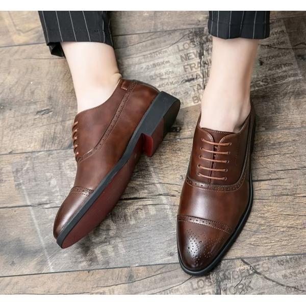 Men's Dress Shoes Red Sole Leather Shoes Pointed Party Shoe Lace-up Office Oxfords Casual Wedding Shoe Retro Business Men Shoes Men's Dress Shoes Red Sole Leather Shoes Pointed Party Shoe Lace-up Office Oxfords Casual Wedding Shoe Retro Business Men Shoes