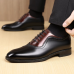 Men's leather shoes, business dress, tinted square-toed lace-up leather shoes, plus-size men's wedding leather shoes Men's leather shoes, business dress, tinted square-toed lace-up leather shoes, plus-size men's wedding leather shoes
